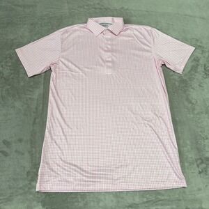 Collars & Co Dress Collar Polo Shirt Mens Large Tall Pink Check Stretch New NWOT